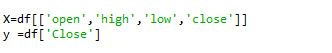 Splitting the data into test and train sets