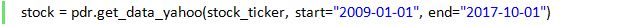 getting the stock data