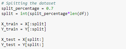 Split the dataset