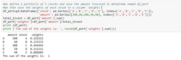 compute the weights using python