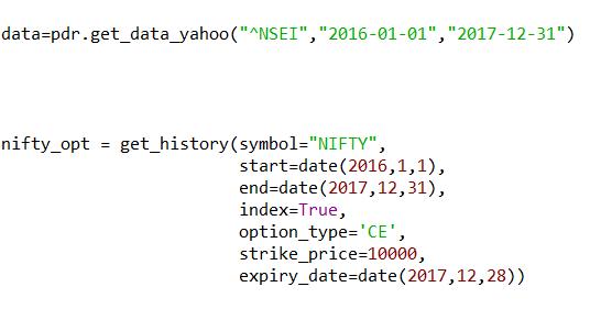downloading Nifty OHLC data
