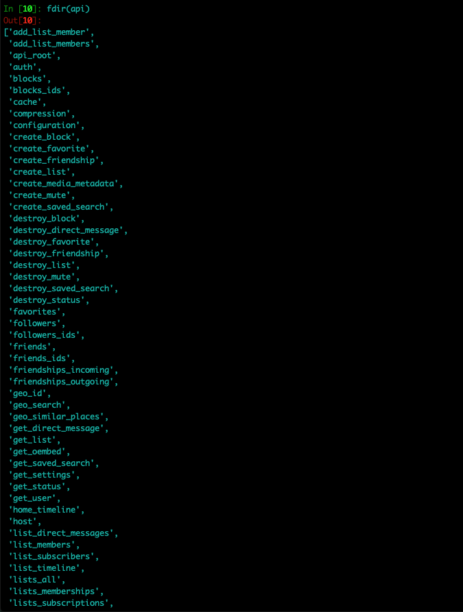 tweepy restful methods 2