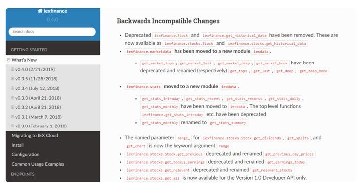 Backwards Incompatible Changes