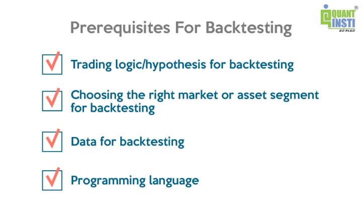 Prerequisites for backtesting