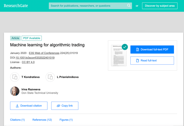 ML for algo trading