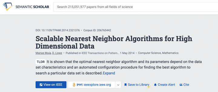 Scalable nearest neighbor