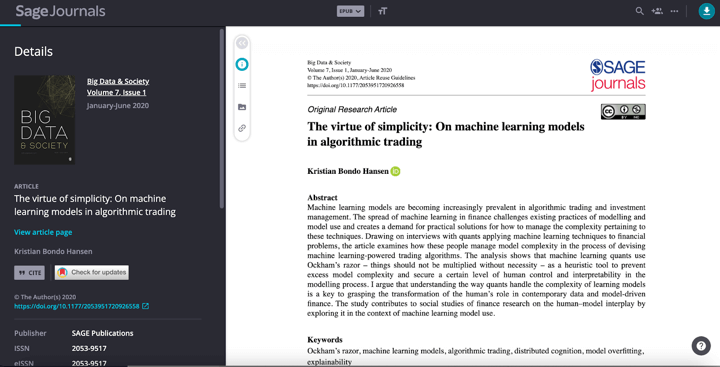 Virtue of simplicity on ML models