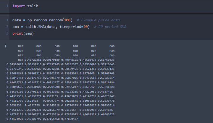 Rolling simple moving average calculation